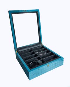 Purple-Glows-Larrge sunglasses Case on a White Background